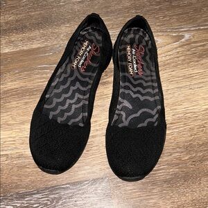 Skechers Memory Foam Women's Black Knit Flats